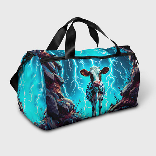 Спортивная сумка Корова в разрядах молнии / 3D-принт – фото 1