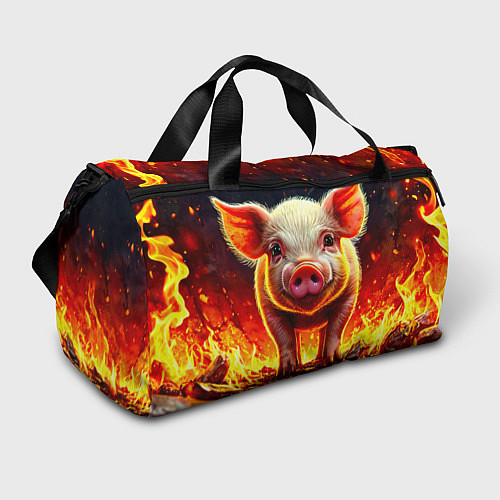 Спортивная сумка Свинка в огне / 3D-принт – фото 1