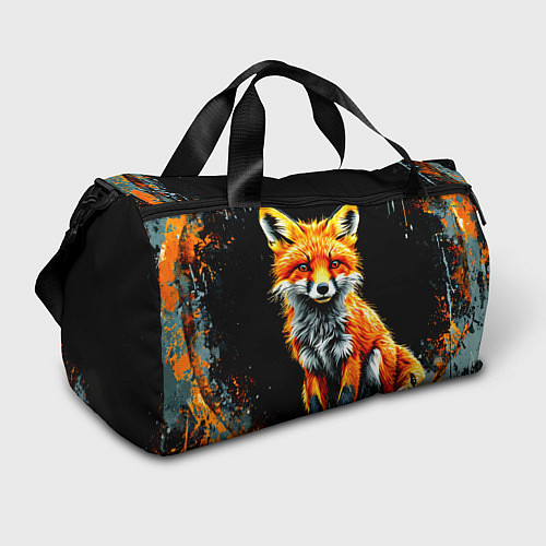 Спортивная сумка Лиса на черном / 3D-принт – фото 1