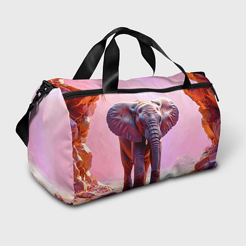 Спортивная сумка Слон в розовом / 3D-принт – фото 1