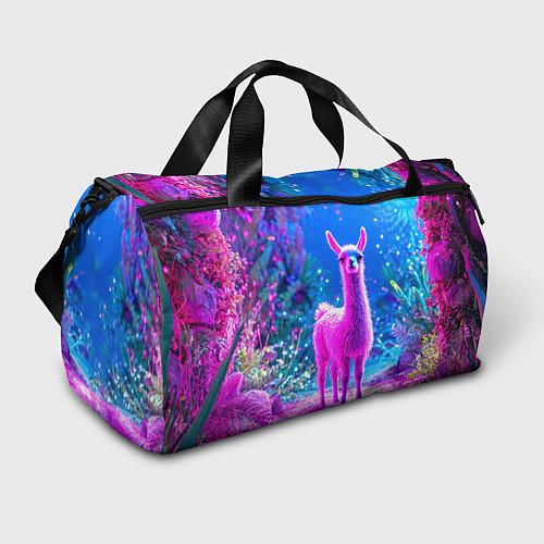 Спортивная сумка Лама в розовом / 3D-принт – фото 1