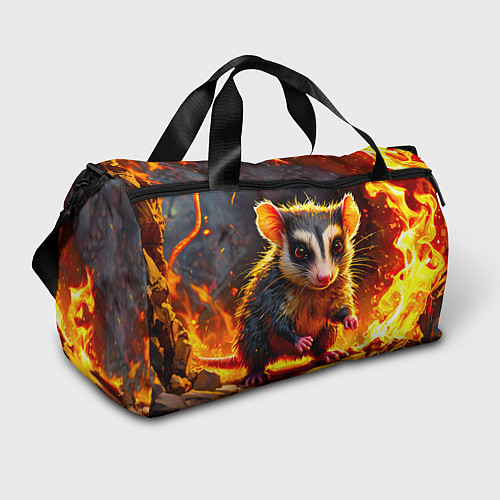 Спортивная сумка Опоссум в огне / 3D-принт – фото 1