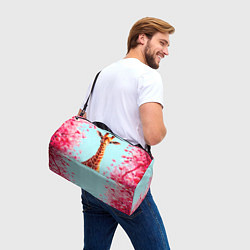 Сумки спортивные Жираф в розовых кустах, цвет: 3D-принт — фото 2