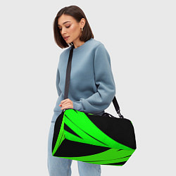 Сумки спортивные Чёрный с зелёным двуцветный, цвет: 3D-принт — фото 2