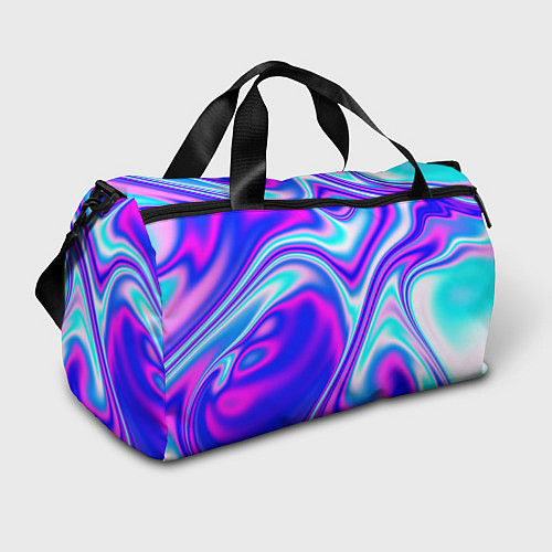 Спортивная сумка Жидкие неоновые волны краски / 3D-принт – фото 1
