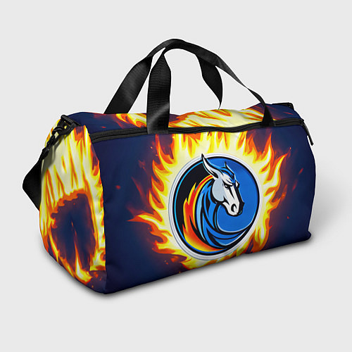 Спортивная сумка Даллас Маверикс в огне / 3D-принт – фото 1