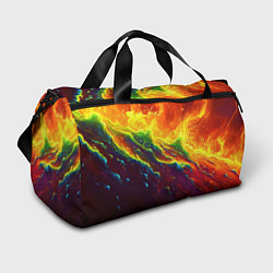 Спортивная сумка Абстрактные волны с огнем
