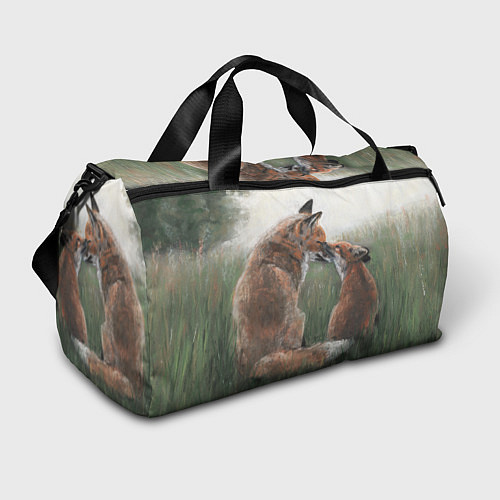 Спортивная сумка Лиса с лисёнком / 3D-принт – фото 1