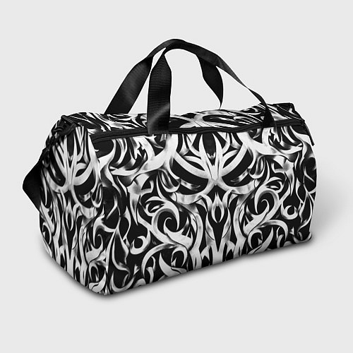 Спортивная сумка Абстрактный узор - изогнутые формы трайбл татуиров / 3D-принт – фото 1