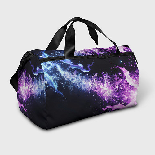 Спортивная сумка Фиолетово-синяя абстрактная волна / 3D-принт – фото 1