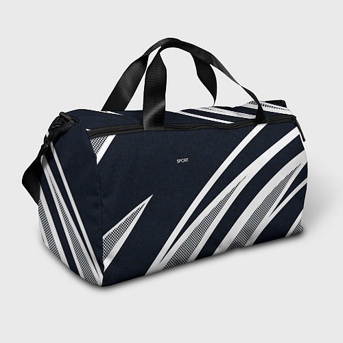Спортивная сумка Sport тёмно-синий с полосами / 3D-принт – фото 1