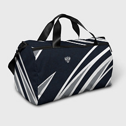 Сумки спортивные Герб России тёмно-синий с белым, цвет: 3D-принт
