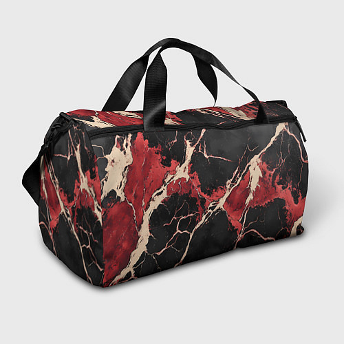 Спортивная сумка Красно-черная потертая текстура / 3D-принт – фото 1