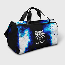 Сумки спортивные Ведьмак лого синие краски, цвет: 3D-принт