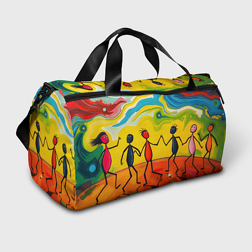 Спортивная сумка Дружба человечков / 3D-принт – фото 1