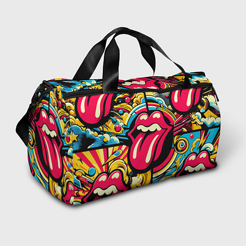 Спортивная сумка Rolling Stones logo - pop art pattern / 3D-принт – фото 1