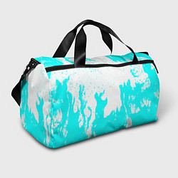Сумки спортивные Голубой огонь текстура, цвет: 3D-принт