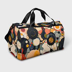 Спортивная сумка Абстракция с кругами и краской