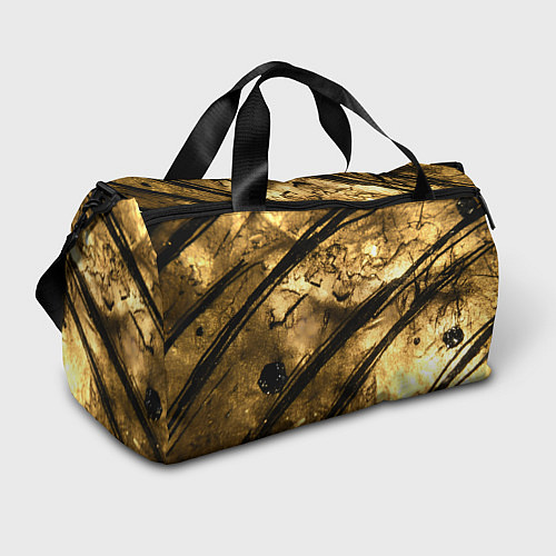 Спортивная сумка Золото с черной текстурой / 3D-принт – фото 1