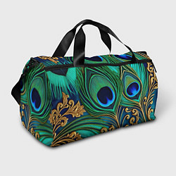 Спортивная сумка Зеленые перья павлина