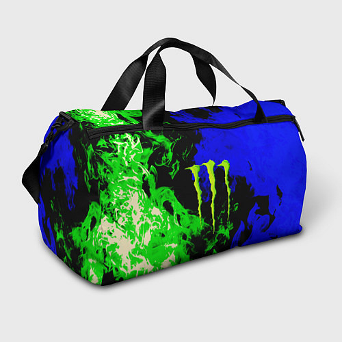 Спортивная сумка Monster energy кислотный огонь / 3D-принт – фото 1