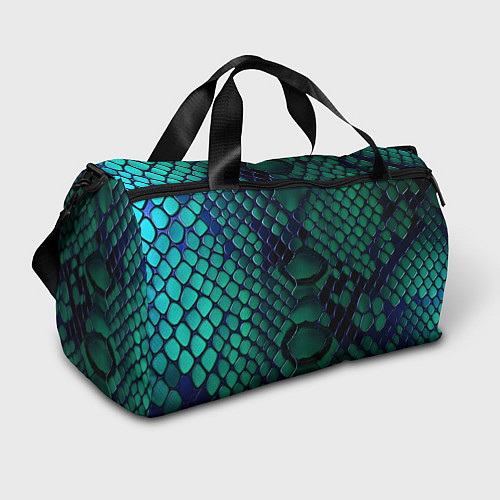 Спортивная сумка Бирюзовая змеиная кожа / 3D-принт – фото 1