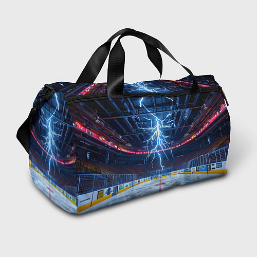 Спортивная сумка Удар молнии в хоккейную площадку / 3D-принт – фото 1