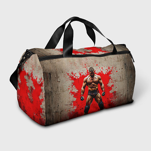 Спортивная сумка Реслер на красном / 3D-принт – фото 1