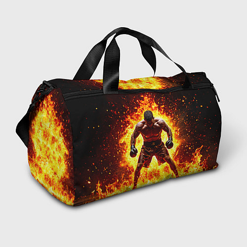 Спортивная сумка Боксер в огне / 3D-принт – фото 1