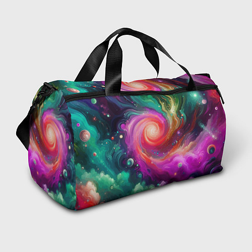 Спортивная сумка Космическая неоновая фантазия - нейроарт / 3D-принт – фото 1