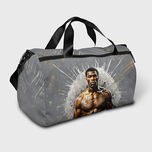 Спортивная сумка Мухаммед Али на сером / 3D-принт – фото 1