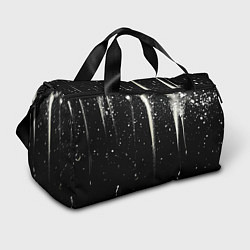 Сумки спортивные Белые брызги на черном, цвет: 3D-принт