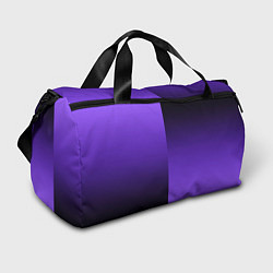 Сумки спортивные Чёрно-сиреневый градиент пополам, цвет: 3D-принт