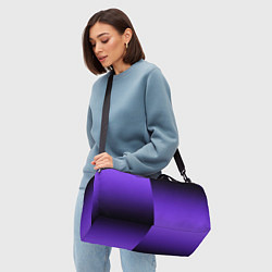 Сумки спортивные Чёрно-сиреневый градиент пополам, цвет: 3D-принт — фото 2