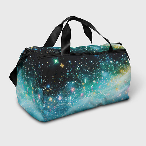 Спортивная сумка Бирюзовые блестки фон / 3D-принт – фото 1