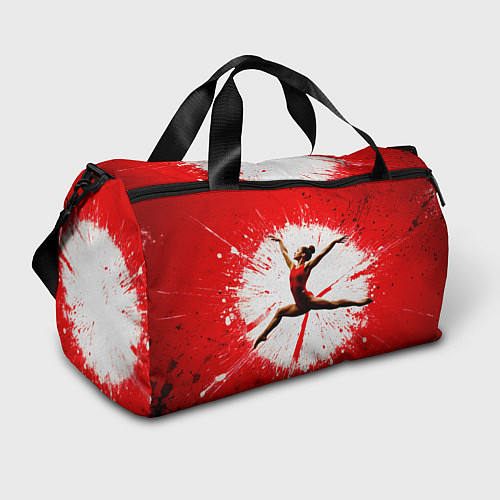 Спортивная сумка Воздушная гимнастка на красном / 3D-принт – фото 1
