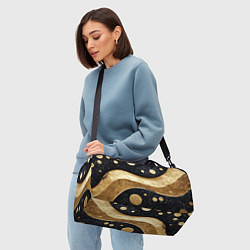 Сумки спортивные Золотая объемная абстракция - текстура, цвет: 3D-принт — фото 2