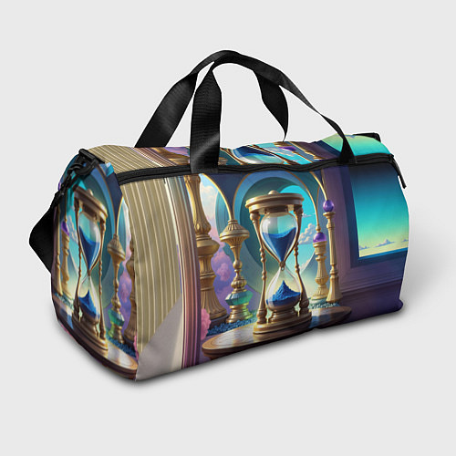 Спортивная сумка Абстрактные песочные часы с синим песком / 3D-принт – фото 1