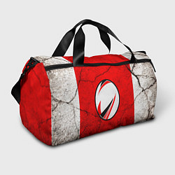 Сумки спортивные Красно-белый мяч для регби, цвет: 3D-принт