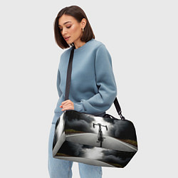 Сумки спортивные Шоссейный велосипед в черном дыму, цвет: 3D-принт — фото 2