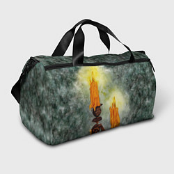 Сумки спортивные Две горящие свечи в темноте, цвет: 3D-принт