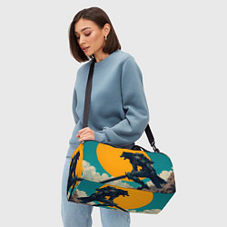 Сумки спортивные Киберчеловек-волк, цвет: 3D-принт — фото 2