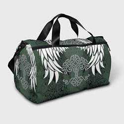 Спортивная сумка Древние руны и древо жизни с крыльями