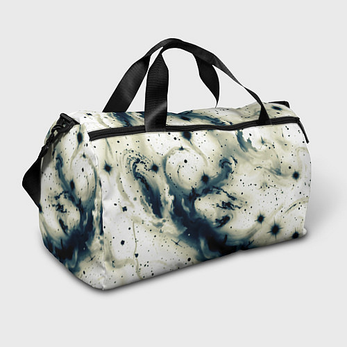 Спортивная сумка Бежевый и тёмно-синий космическая абстракция / 3D-принт – фото 1