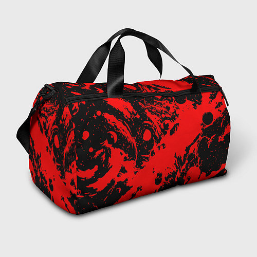 Спортивная сумка Чёрно-красный абстрактный / 3D-принт – фото 1