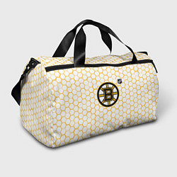 Сумки спортивные Бостон Брюинз - белые соты, цвет: 3D-принт