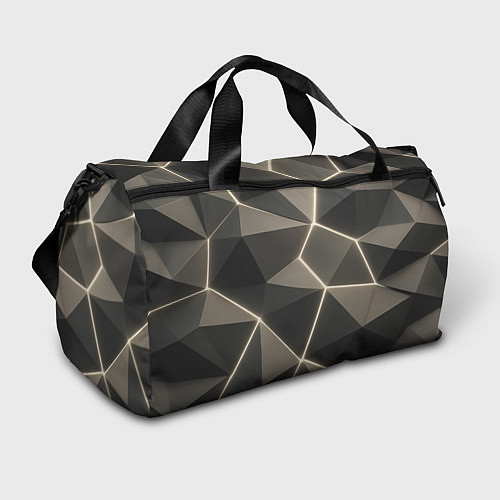 Спортивная сумка Серая объемная текстура с гранями / 3D-принт – фото 1
