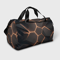 Сумки спортивные Серая текстура из сот, цвет: 3D-принт