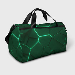 Сумки спортивные Зеленые плиты с неоном, цвет: 3D-принт