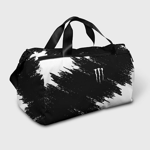 Спортивная сумка Monster energy краски штрихи белые / 3D-принт – фото 1